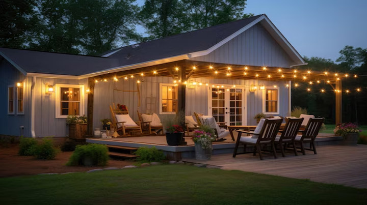 Modern Villa in Evening Gatherings